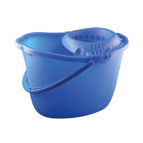 [MD08031-BL] Plastic Mop Bucket 15 Litre w/Wringer - Blue