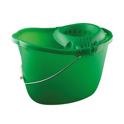 [MD08031-GR] Plastic Mop Bucket 15 Litre w/Wringer - Green