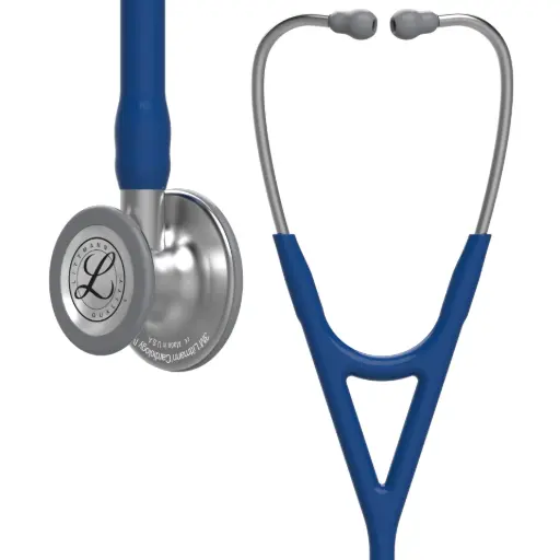 [MD08438] 3M™ Littmann® Cardiology IV™ Diagnostic Stethoscope, Standard-Finish Chestpiece, Navy Blue Tube,  Stainless Stem and Headset, 69 cm, 6154