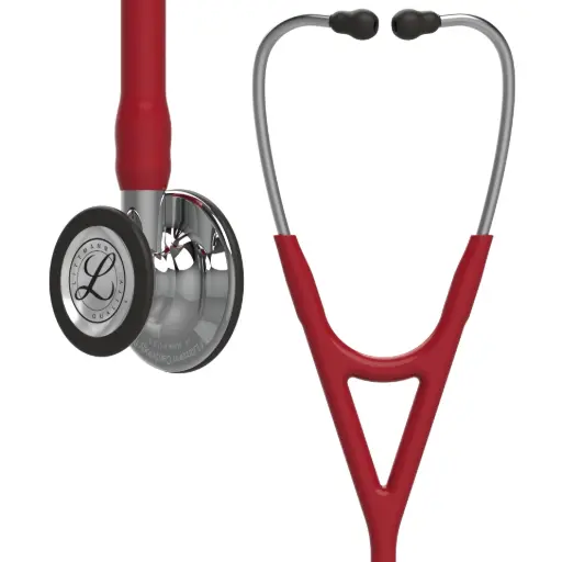 [MD08445] 3M™ Littmann® Cardiology IV™ Diagnostic Stethoscope, Mirror Finish Chestpiece and Stem, Burgundy Tube, Stainless Headset, 69 cm, 6170 