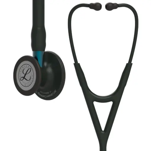 [MD08686] 3M™ Littmann® Cardiology IV™ Diagnostic Stethoscope, Black Finish Chestpiece, Black Tube, Blue Stem and Black Headset, 69 cm, 6201 