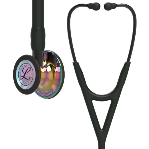 [MD08695] 3M™ Littmann® Cardiology IV™ Diagnostic Stethoscope, High Polish Rainbow Finish Chestpiece,  Black Tube,  Smoke Stem and Smoke Headset, 69 cm, 6240
