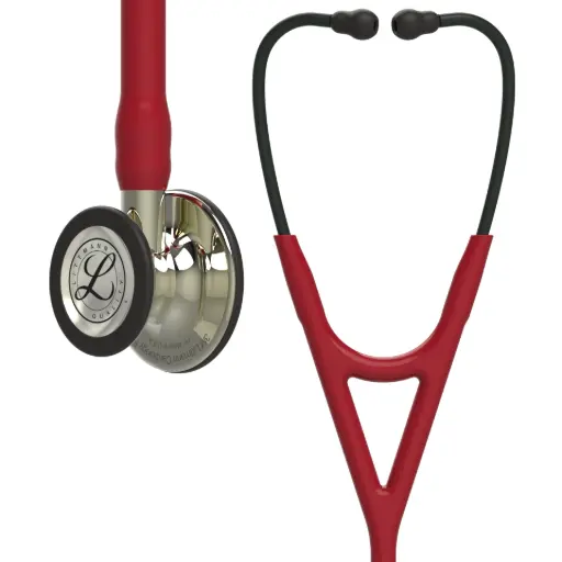 [MD09035] 3M™ Littmann® Cardiology IV™ Diagnostic Stethoscope, Champagne Finish Chestpiece and Stem, Burgundy Tube, Smoke Headset, 69 cm, 6176