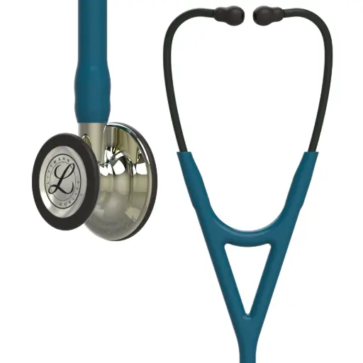 [MD09036] 3M™ Littmann® Cardiology IV™ Diagnostic Stethoscope, Champagne-Finish Chestpiece and Stem, Caribbean Blue Tube, Smoke Headset, 69 cm, 6190 