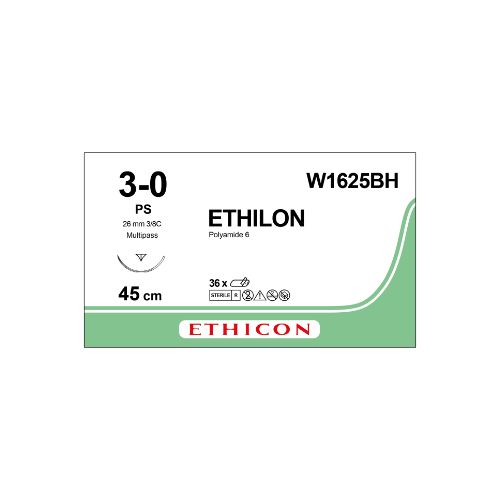 [MD09132] Ethilon 3/0 Black 26mm 3/8 Reverse Cutting Prime Needle x 36