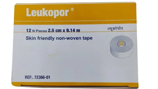 [MD09500] Leukopor Tape - 2.5cm x 9.2m - Pack of 12