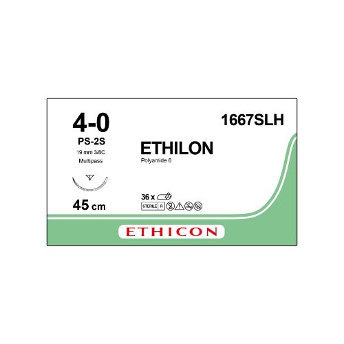 [MD09664] Ethilon 4/0 Black 19mm 3/8 Reverse Cutting Prime Needle x 36