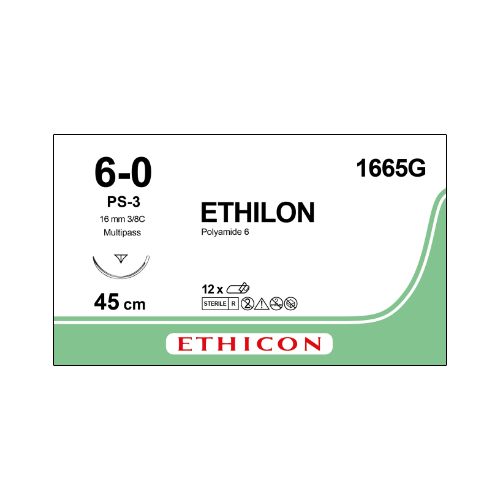 [MD1665G] Ethilon 6/0 Black 16mm 3/8 RC Edge Prime Needle x 12