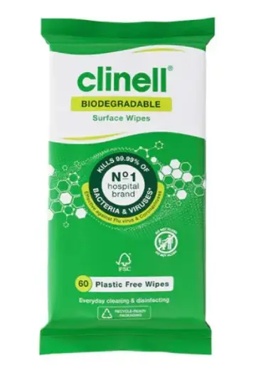 [MD19002] Clinell Universal Wipes Plastic Free Biodegradable x 60