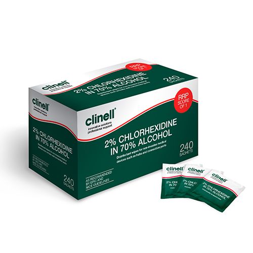 [MD19005] Clinell 2% Chlorhexidine with Alcohol Sachets (Box of 240)