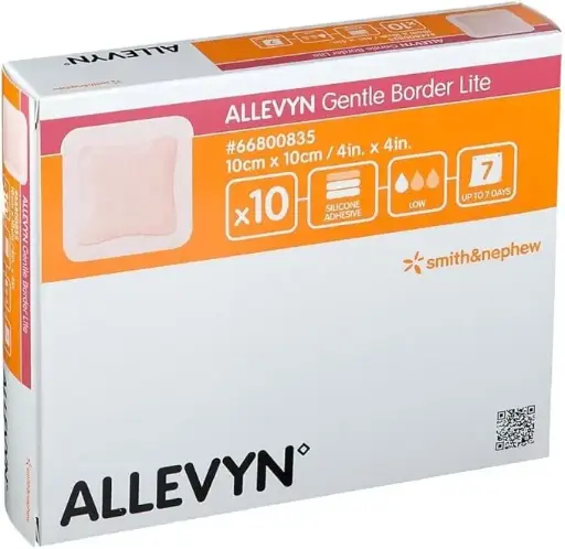 [MD40002] Allevyn Gentle Border Lite Dressing - 10cm x 10cm x 10