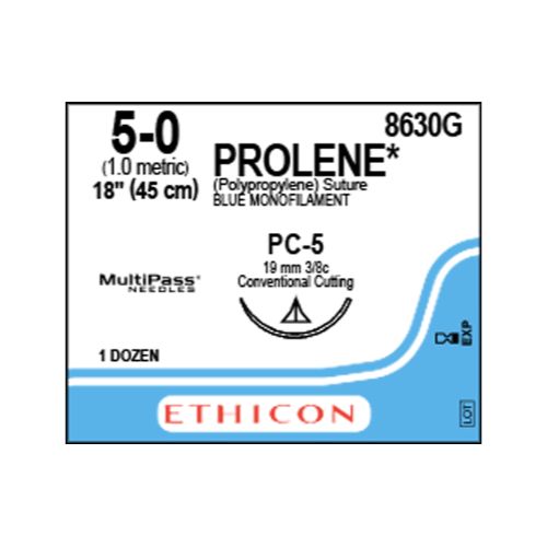 [MD8630G] Prolene 5/0 Blue 19mm 3/8 CC Edge Prime Needle x 12