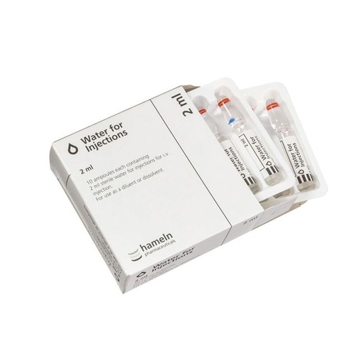 [MD92552] Water for Injection 2ml x 10 amps (glass ampoules)