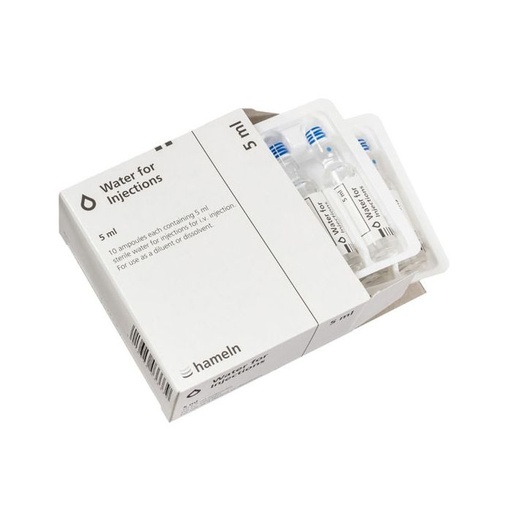 [MD92554] Water for Injection 5ml x 10 amps (glass ampoules)