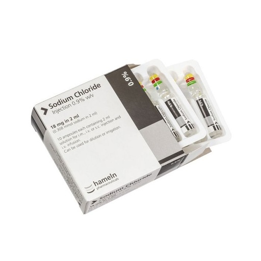 [MD92558] Sodium Chloride Injection 0.9% 2ml x 10 (glass)