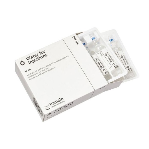 [MD92565] Water for Injection 10ml x 10 amps (glass ampoules)