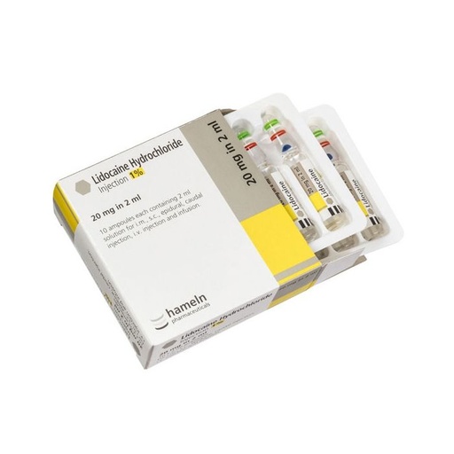 [MD92575] Lidocaine 1% 2ml (20mg in 2ml) Amp x 10