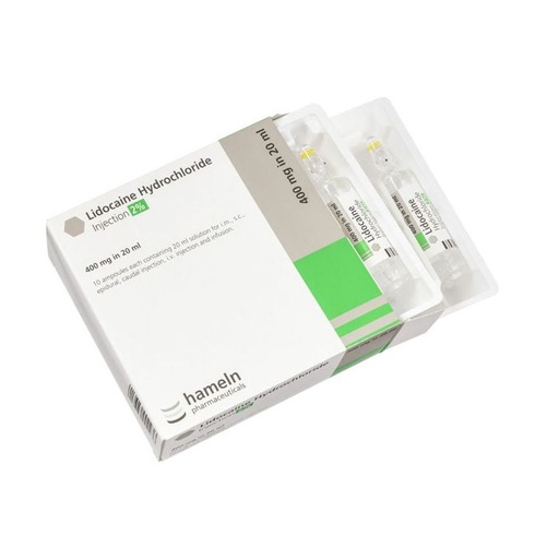 [MD92643] Lidocaine 2% 20ml 400mg Amp x 10