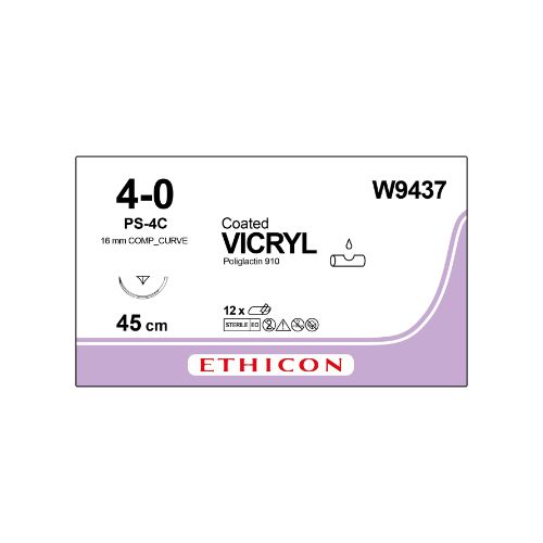 [MDW9437] Coated Vicryl 4/0 Undyed 16mm RC Needle x 12