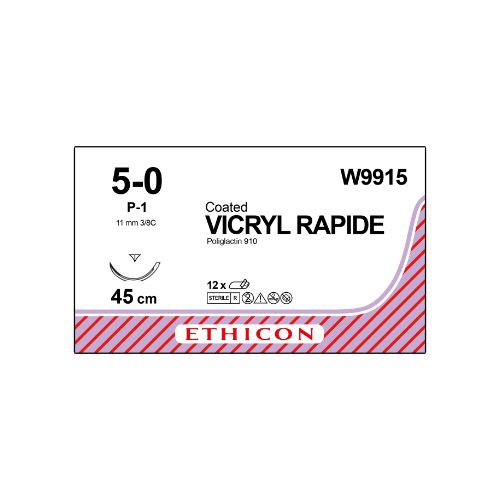 [MDW9915] Coated Vicryl Rapide 5/0 Undyed 11mm 3/8 RC Prime Needle x12