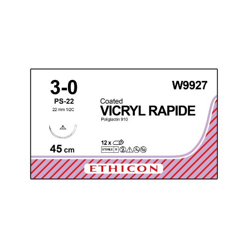 [MDW9927] Vicryl Rapide Undyed 3/0 22mm Conventional Cutting Needlex12