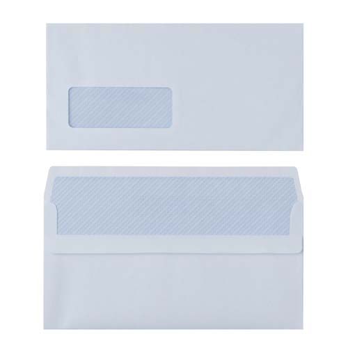 [SP00233] White Window Wallet Envelope DL 110x220mm Self-Seal 80gsm x1000