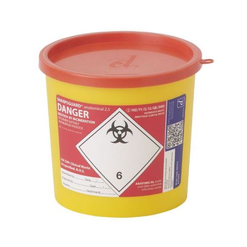 [MD02548]  SHARPSGUARD 2.5L Anatomical Sharps Bin - Red DD912