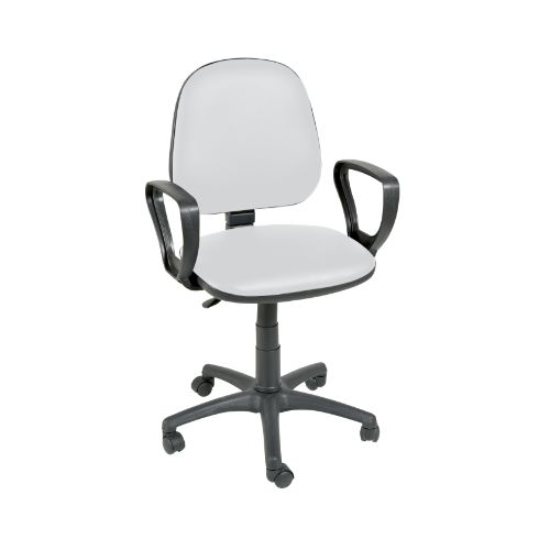 [MD04728-WH] Gas Lift Chair with Arms - White