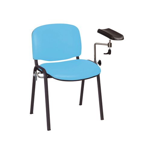 [MD06494-VI-BL] Phlebotomy Treatment Chair Upholstered in Vinyl - Sky Blue