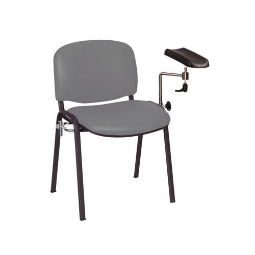 [MD06494-VI-GR] Phlebotomy Treatment Chair Upholstered in Vinyl - Grey