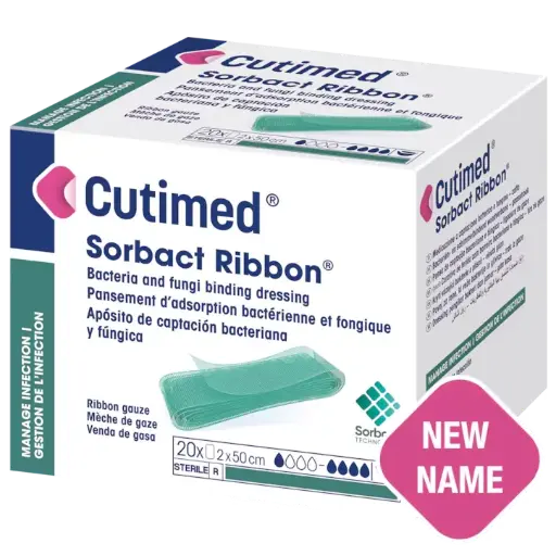 [MD07153] Cutimed Sorbact Ribbon Gauzes - 5cm x 2m - Pack of 10