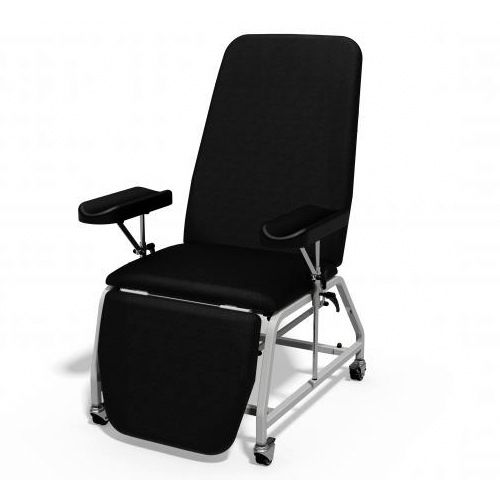[MD08221-F-BLCK] Plinth Reclining Phlebotomy Chair - Fixed Feet - Cobalt Black