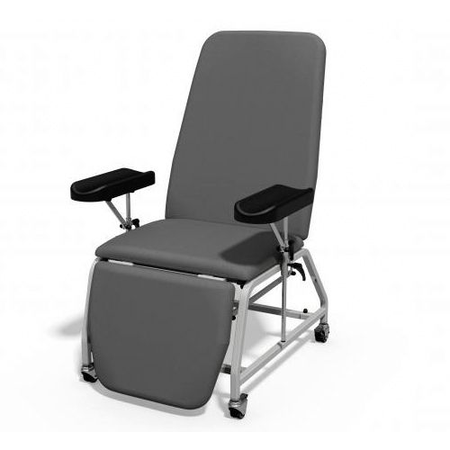 [MD08221-F-GREY] Plinth Reclining Phlebotomy Chair - Fixed Feet - Battleship
