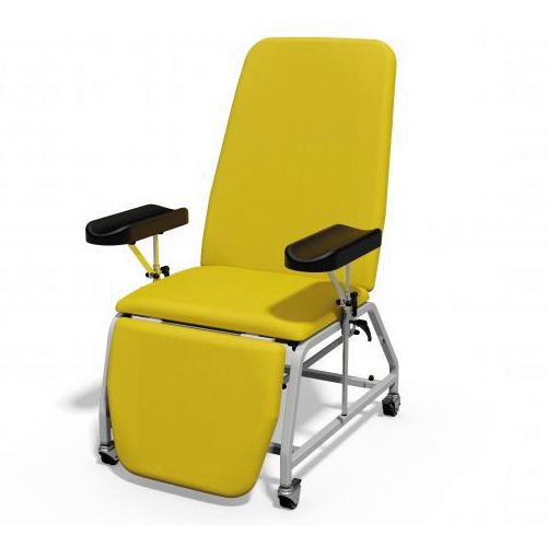 [MD08221-F-MARI] Plinth Reclining Phlebotomy Chair - Fixed Feet - Marigold