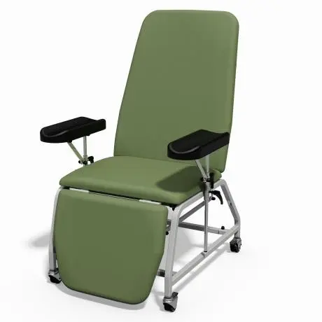 [MD08221-F-WASA] Plinth Reclining Phlebotomy Chair - Fixed Feet - Wasabi