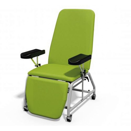 [MD08221-W-CITR] Plinth Reclining Phlebotomy Chair - Wheels - Citrus Green