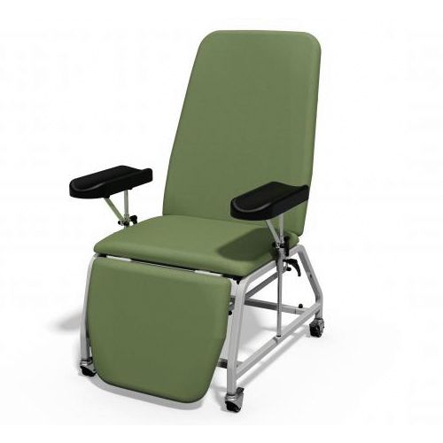 [MD08221-W-WASA] Plinth Reclining Phlebotomy Chair - Wheels - Wasabi