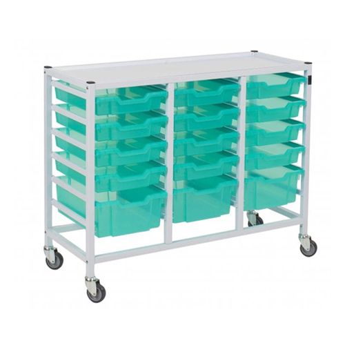 [MD09620-GN] Triple Column Trolley Set 17 - Green