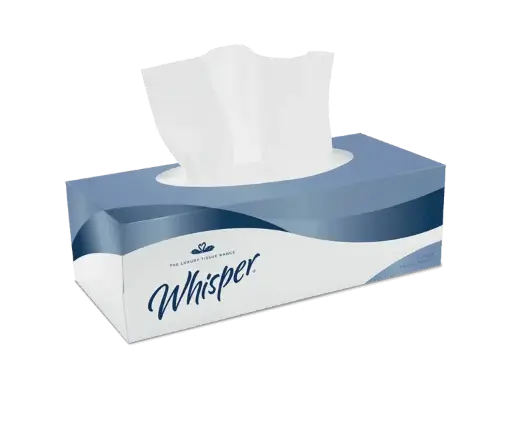 [MD10026] Whisper 2-ply White Facial Tissues 100 sheets x36 boxes