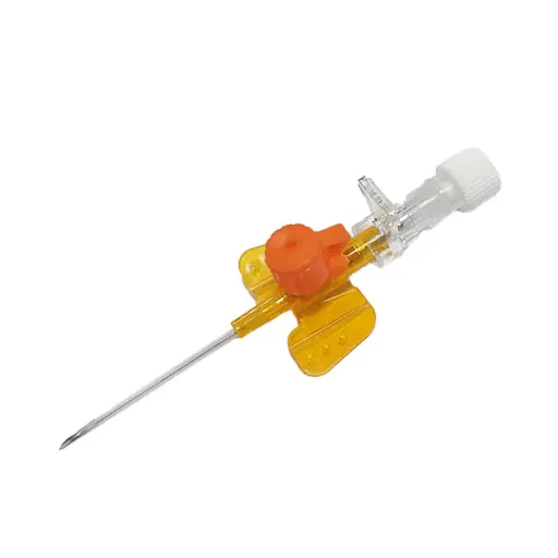 [MD10138] IV Cannula with Injection Valve and Wings 14G - Orange x1