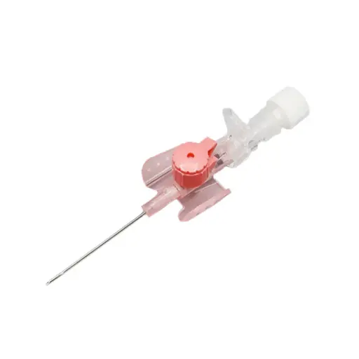 [MD10144] IV Cannula with Injection Valve and Wings 20G - Pink x1