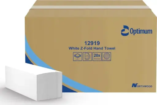 [MD10153] Northwood Optimum Z-Fold Hand Towels White 2 ply x 2970