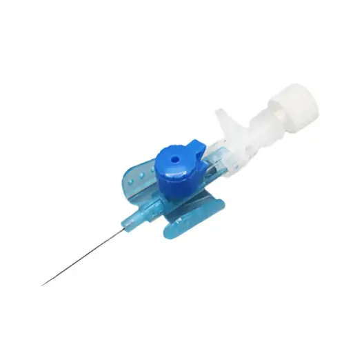 [MD10134] IV Cannula with Injection Valve and Wings 22G - Blue x1