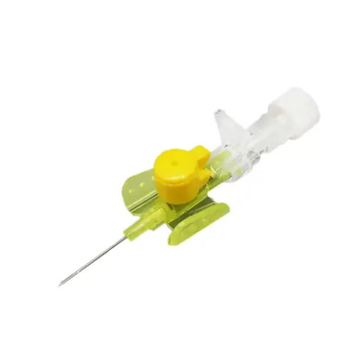 [MD10146] IV Cannula with Injection Valve and Wings 24G - Yellow x1
