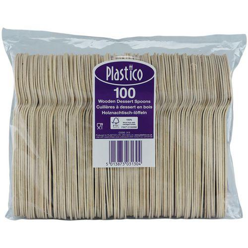 [SP00394] Wooden Disposable Dessert Spoons x 100