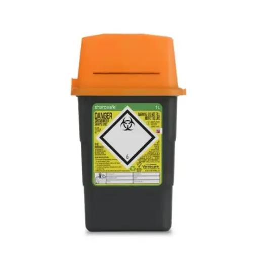 [MD10307] Sharpsafe 1L Orange Sharps Bin 