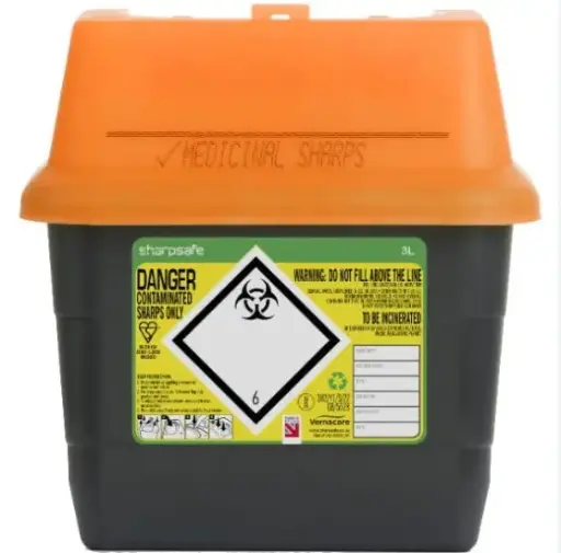 [MD10309] Sharpsafe 3L Orange Sharps Bin 