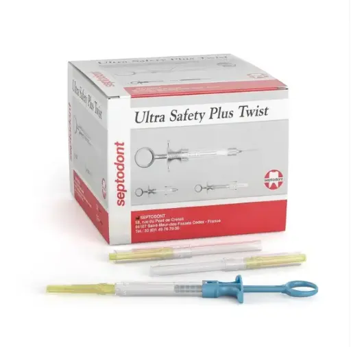 [MD10353] Septodont Ultra Safety Plus Twist 27G Long Yellow x100