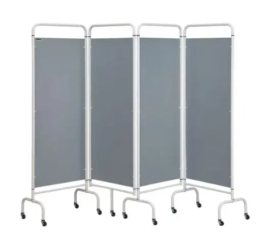 [MD10498-GREY] 4 Panel Mobile Patient Privacy Screen - Grey
