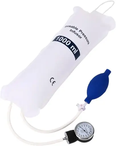 [MD10512] 1000ml Portable Pressure Bag – IV Fluids Cuff with Gauge & Pump 
